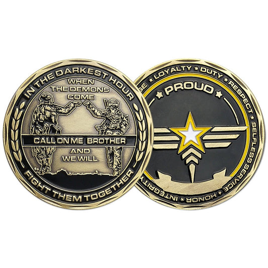 US Army Brofist Challenge Coin Bronze Military Collectible Soldier Fist Bump/gift for Him for father decowoodo