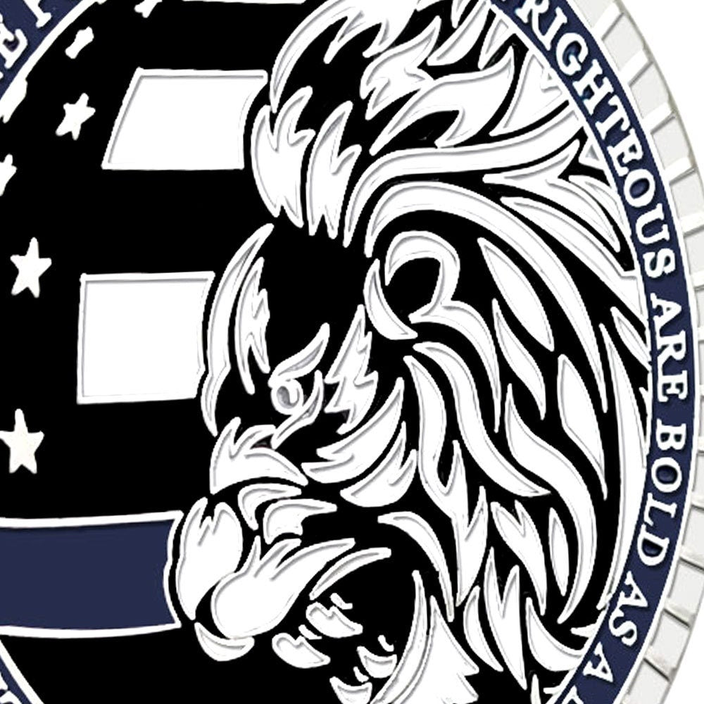 LEO Challenge Coin Blue Lives Matter Remember the Fallen Police Silver Medallion/gift for Him for father decowoodo
