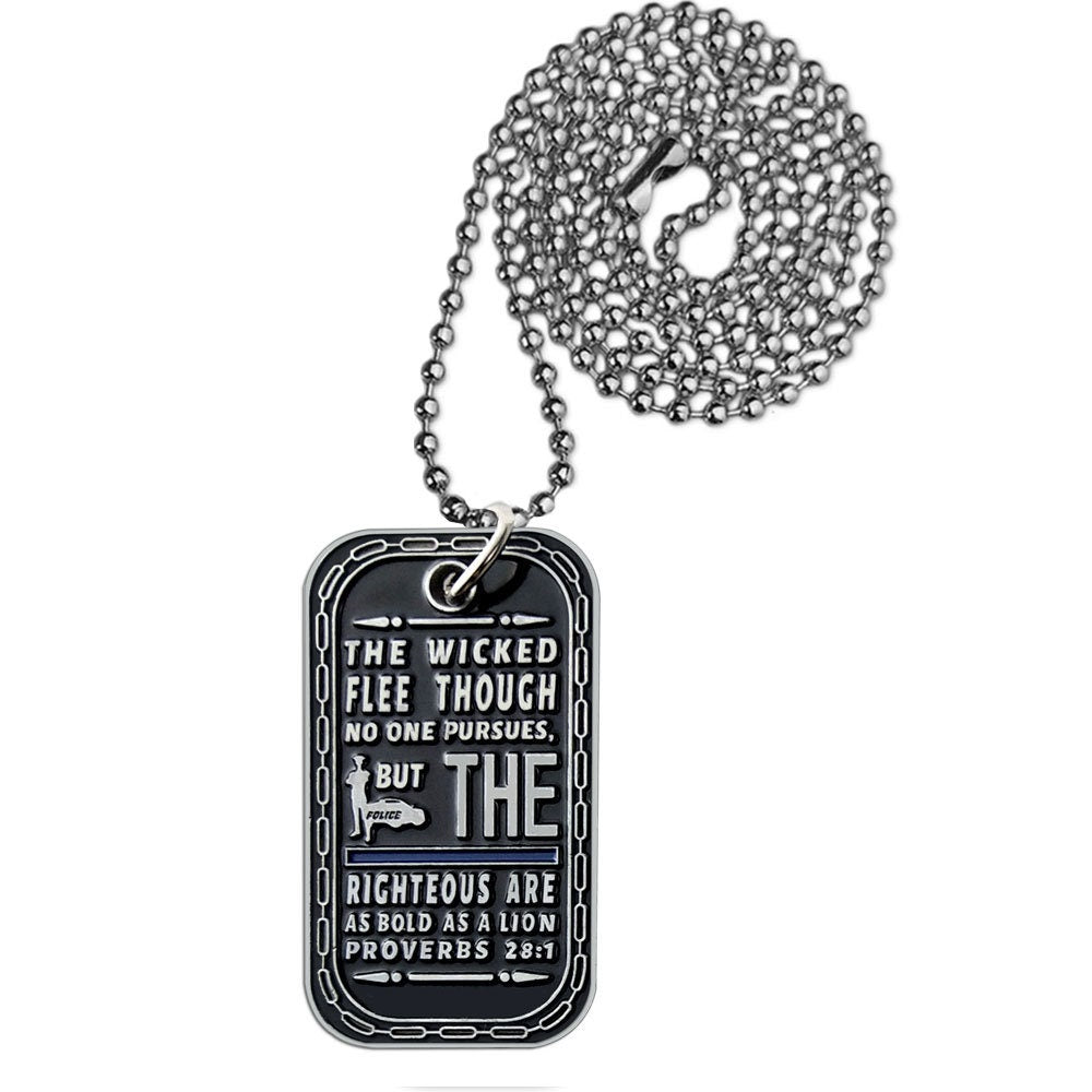 LEO Challenge Coin A Thin Blue Line Dog Tag Police Lion Featured Collectible decowoodo