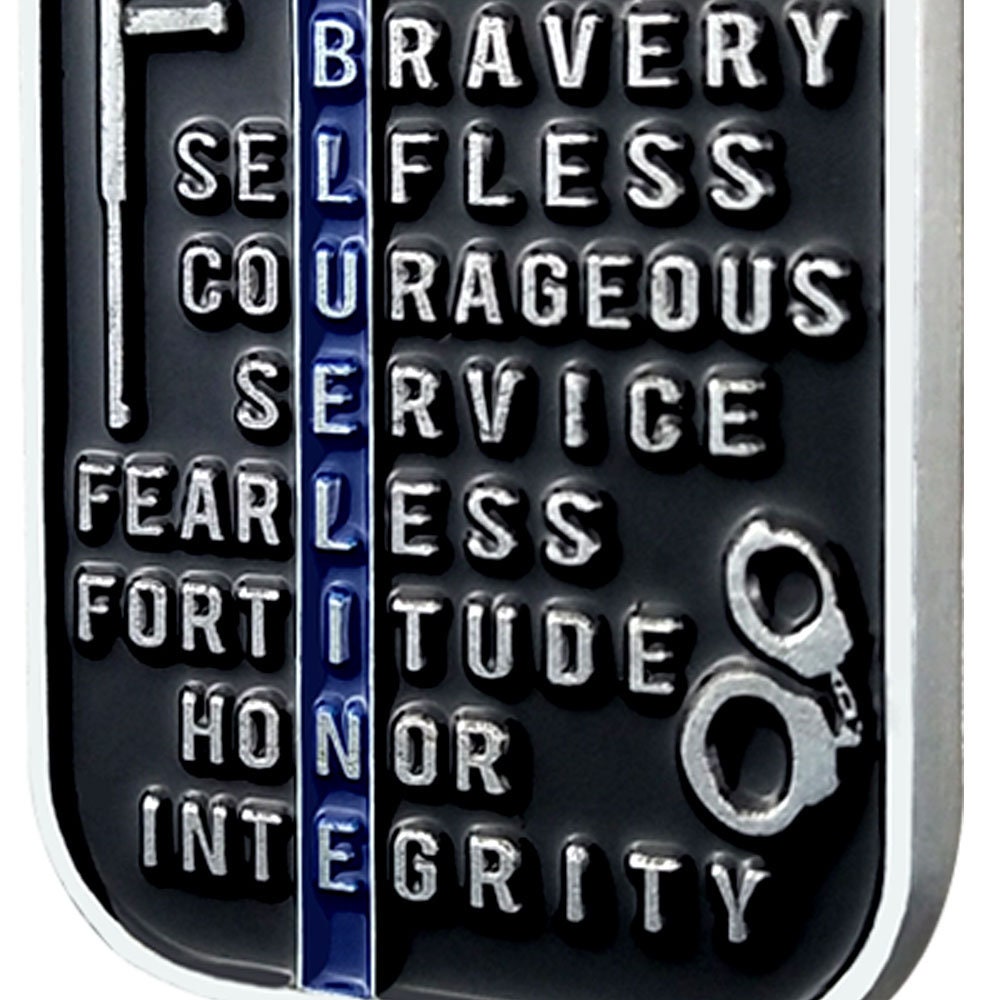 Police Commmorative Prayer Dog Tag Featured Challenge Coin Blue Lives Matter/gift for Him for father decowoodo