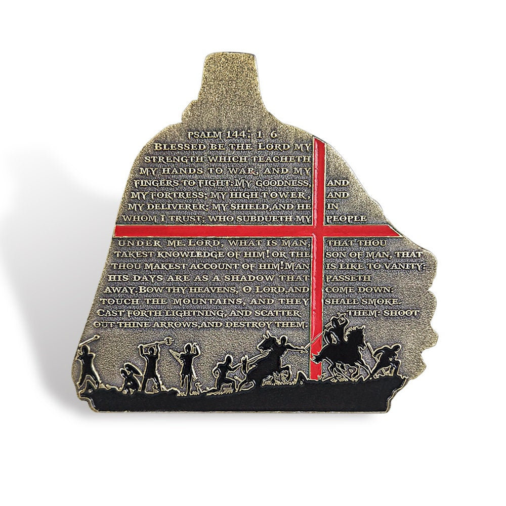 Crusader Soilder Squad Challenge Coin Prayer PSALM 144:1-6 Military Collectible decowoodo