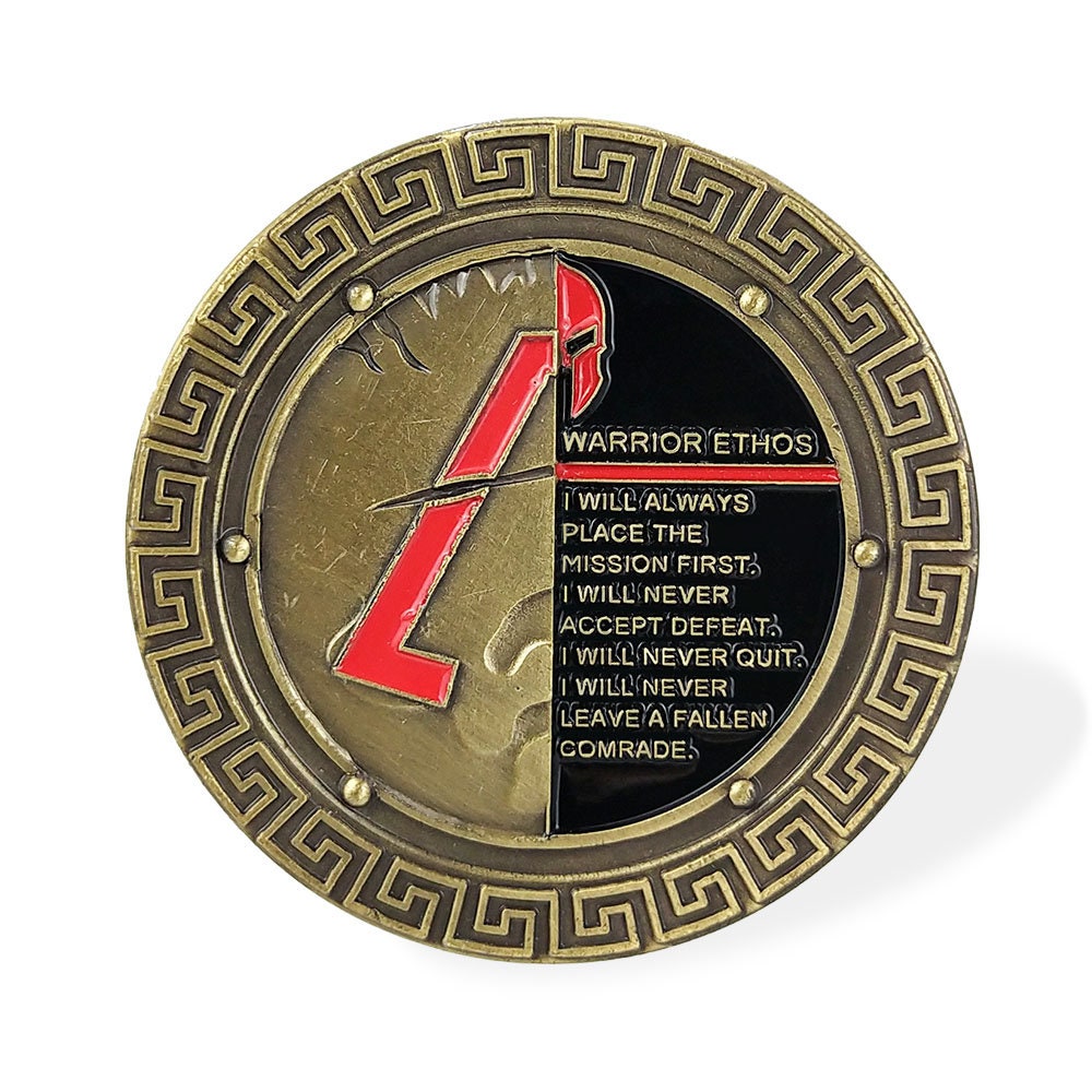 Soldier Brave as Spartan Challenge Coin Warrior Ethos Military Collecitble Coins/gift for Him for father decowoodo
