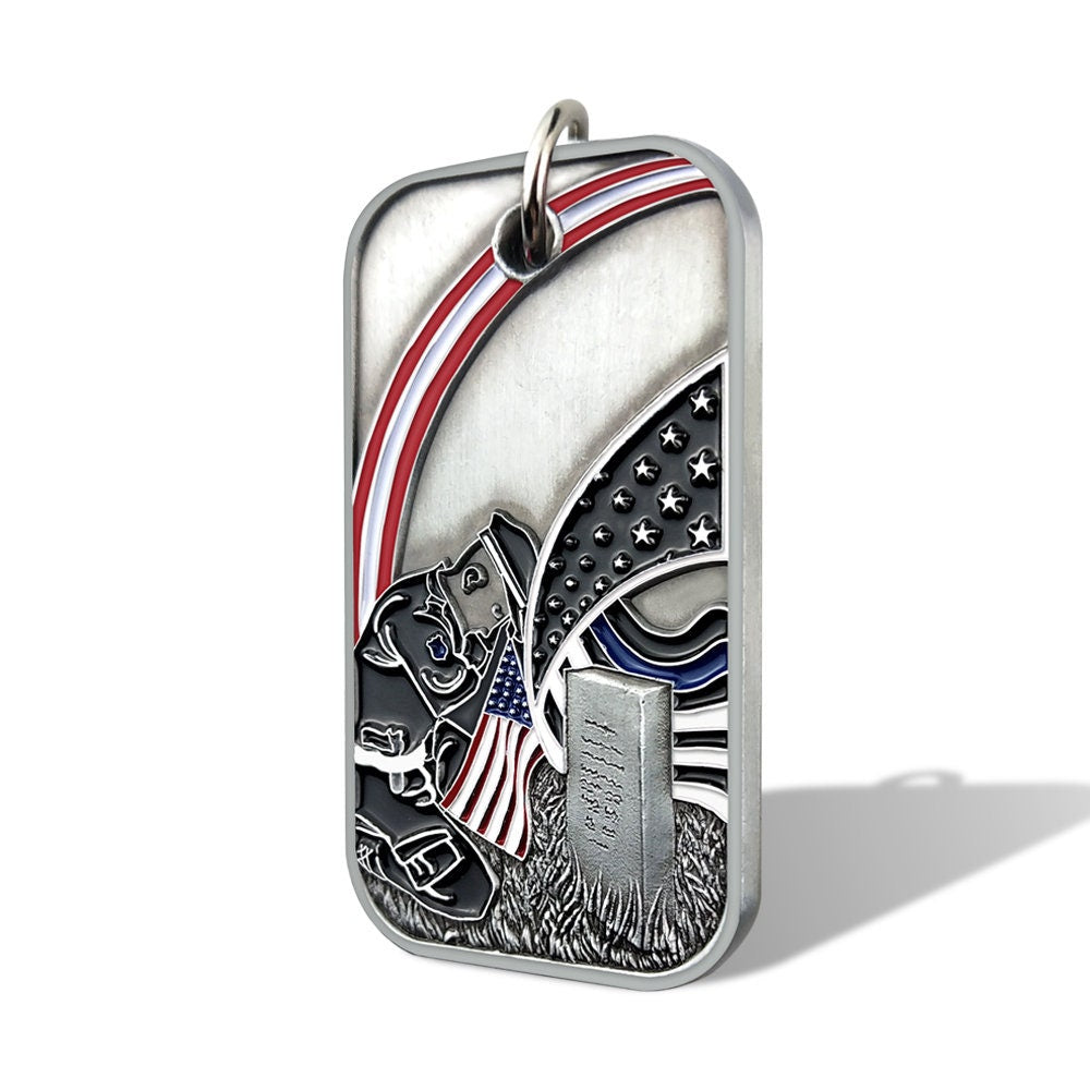 Police Commmorative Prayer Dog Tag Featured Challenge Coin Blue Lives Matter/gift for Him for father decowoodo