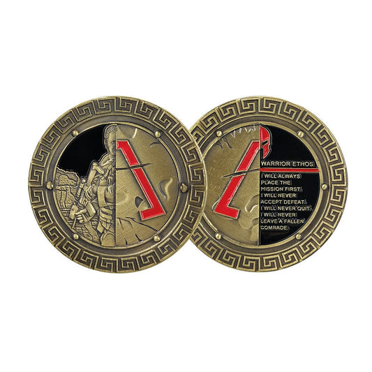 Soldier Brave as Spartan Challenge Coin Warrior Ethos Military Collecitble Coins/gift for Him for father decowoodo