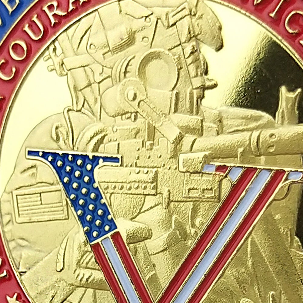 Army Challenge Coin Veterans Boots Land of the Free Home Soldier Medallion Gold/gift for Him for father decowoodo