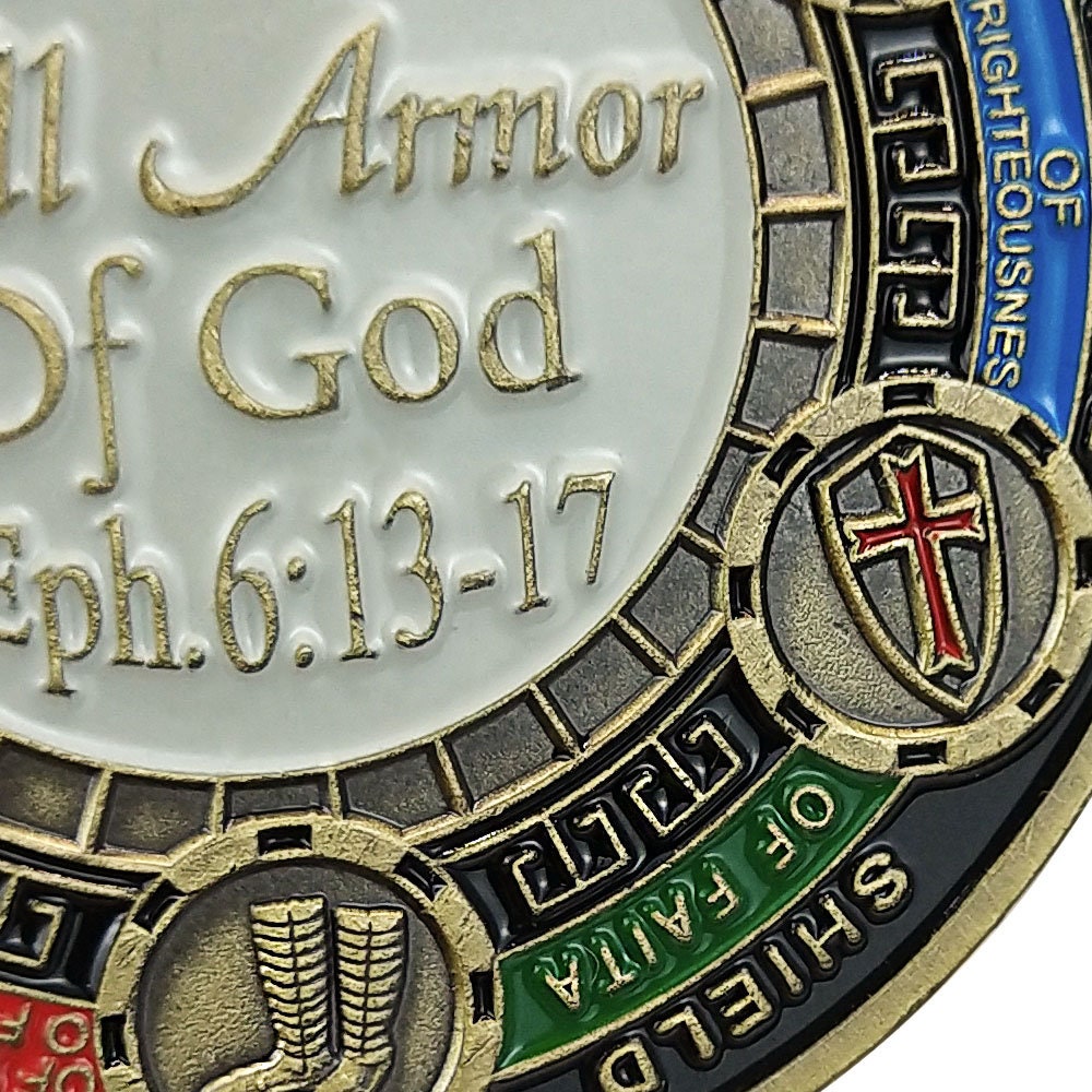 Put On the Full Armor of God Challenge Coin Knights Crusader Eph. 6:13 Prayer/gift for Him for father decowoodo