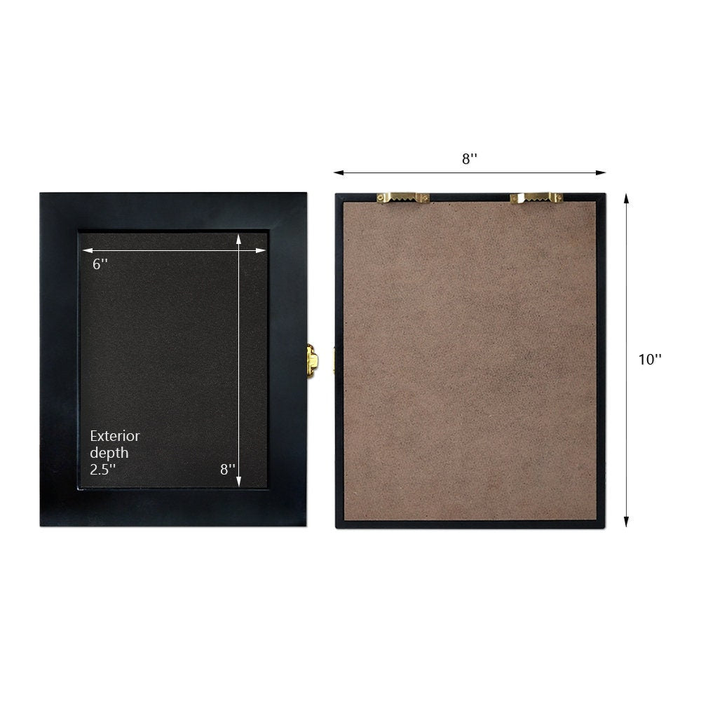 10" / 14" Display Frame Shadow Box Black Finish Collectible Holder Wall Mountable/gift for Him for father decowoodo
