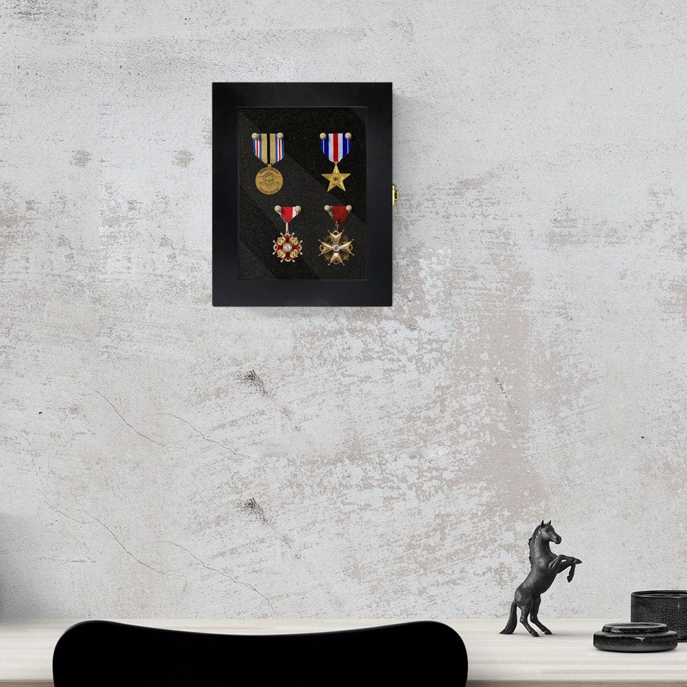 10" / 14" Display Frame Shadow Box Black Finish Collectible Holder Wall Mountable/gift for Him for father decowoodo