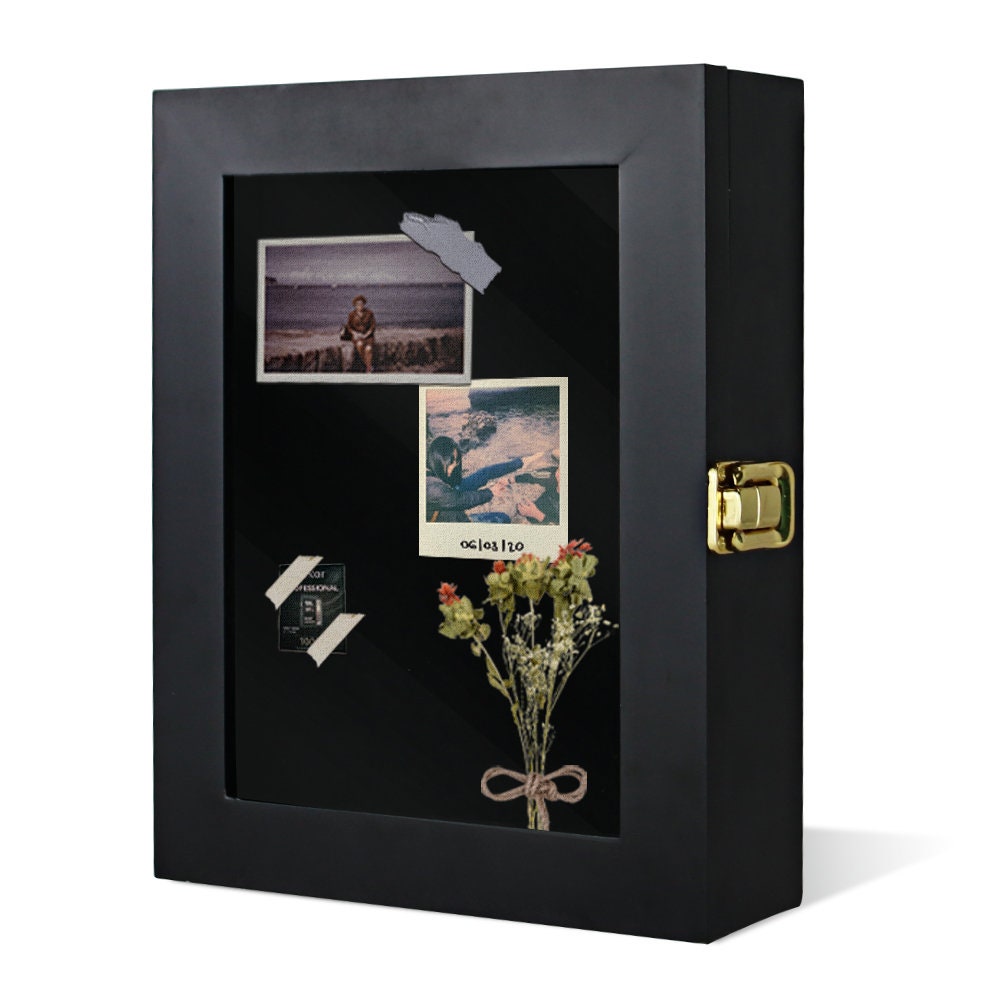 10" / 14" Display Frame Shadow Box Black Finish Collectible Holder Wall Mountable/gift for Him for father decowoodo