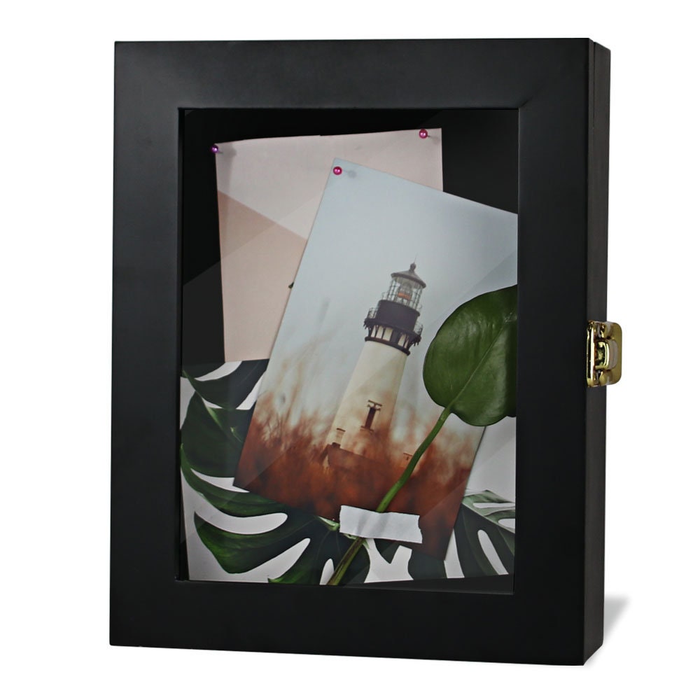 10" / 14" Display Frame Shadow Box Black Finish Collectible Holder Wall Mountable/gift for Him for father decowoodo