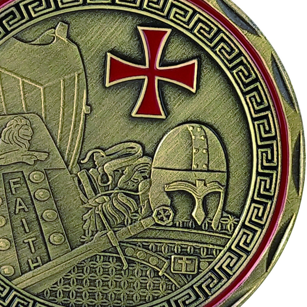 Put On the Full Armor of God Challenge Coin Crusader Pray Always Collectible Coin/gift for Him for father decowoodo