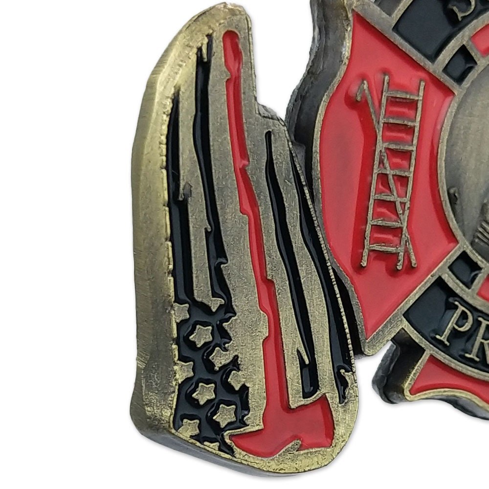 Firefighter St Florian Cross Challenge Coin Fire Axe Featured Medallion/gift for Him for father decowoodo