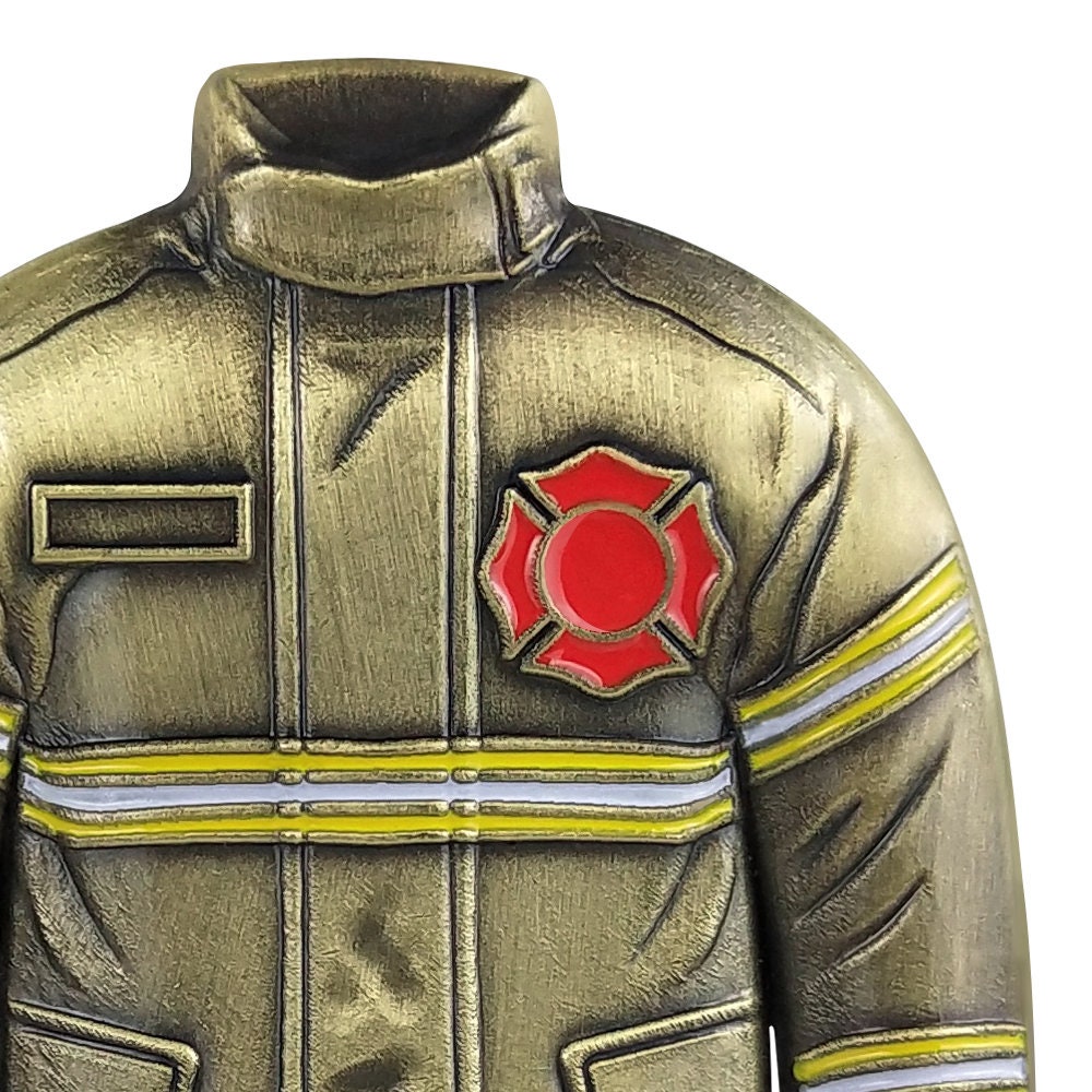 Firefighter Uniform Gear Shape Challenge Coin Fireman's Prayer Collectible Chip/gift for Him for father decowoodo