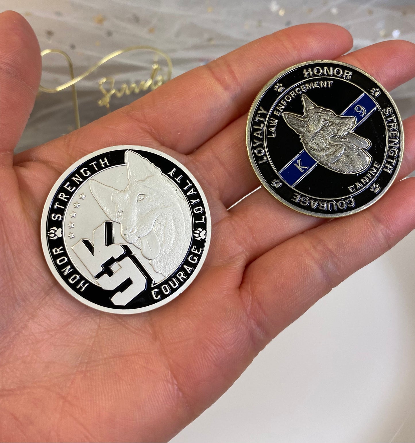 K9 Night Guardian Prayer Challenge Coin Police Canine Officer Collectible Gift. Best Gift for Him/gift for Him for father decowoodo