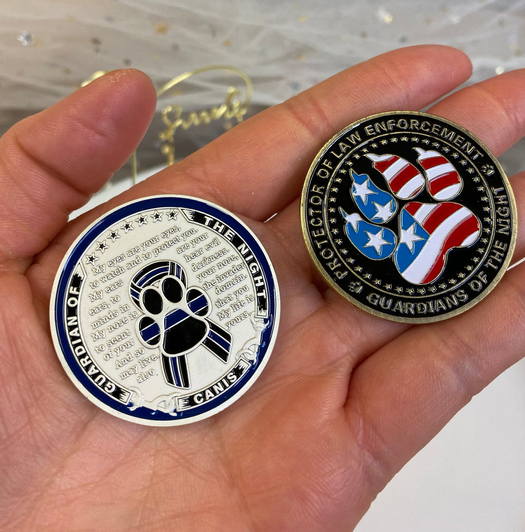 K9 Night Guardian Prayer Challenge Coin Police Canine Officer Collectible Gift. Best Gift for Him/gift for Him for father decowoodo