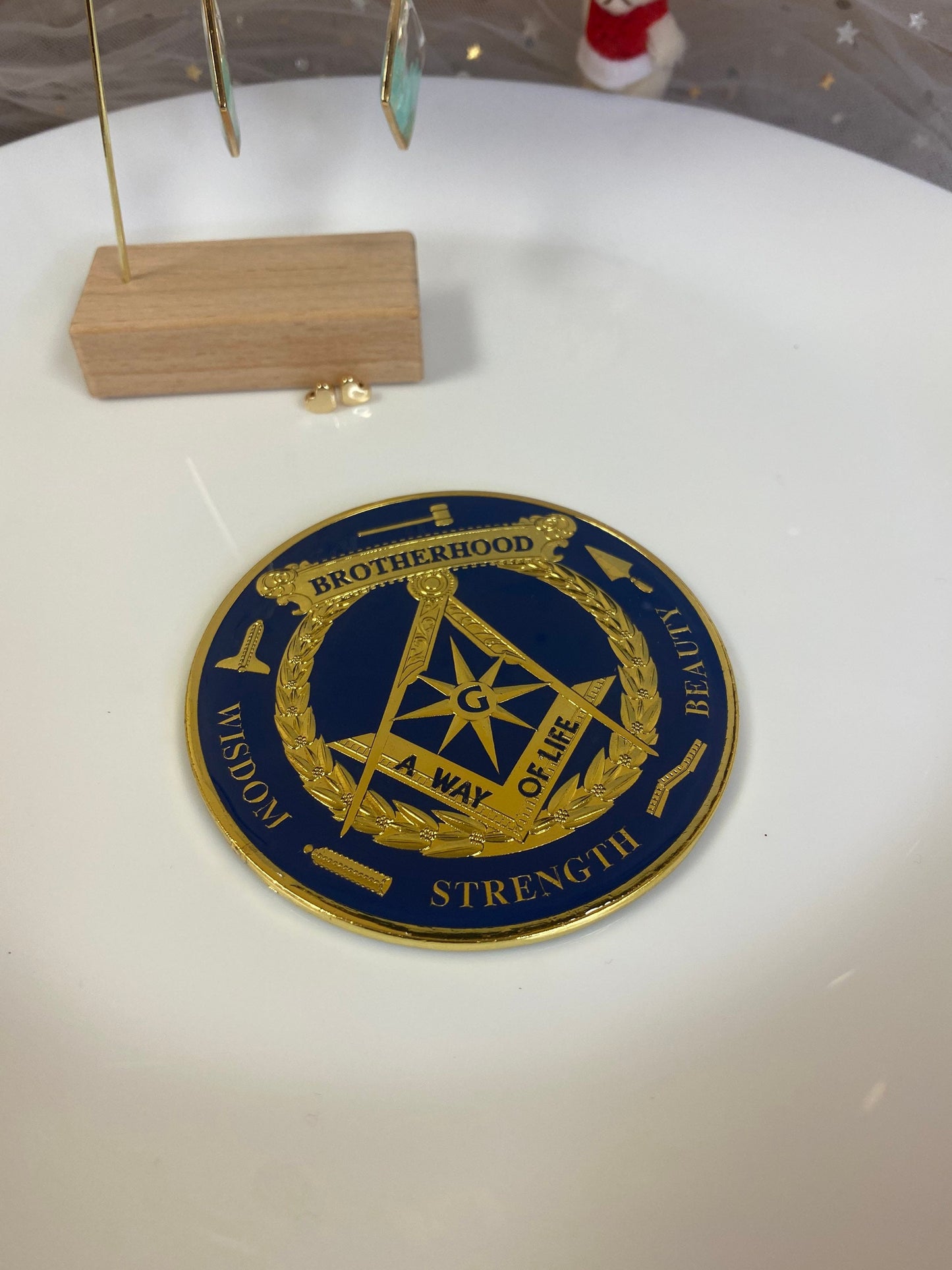 Masonic Car Emblem brotherhood gift, gift for him, gift for father/gift for Him for father decowoodo