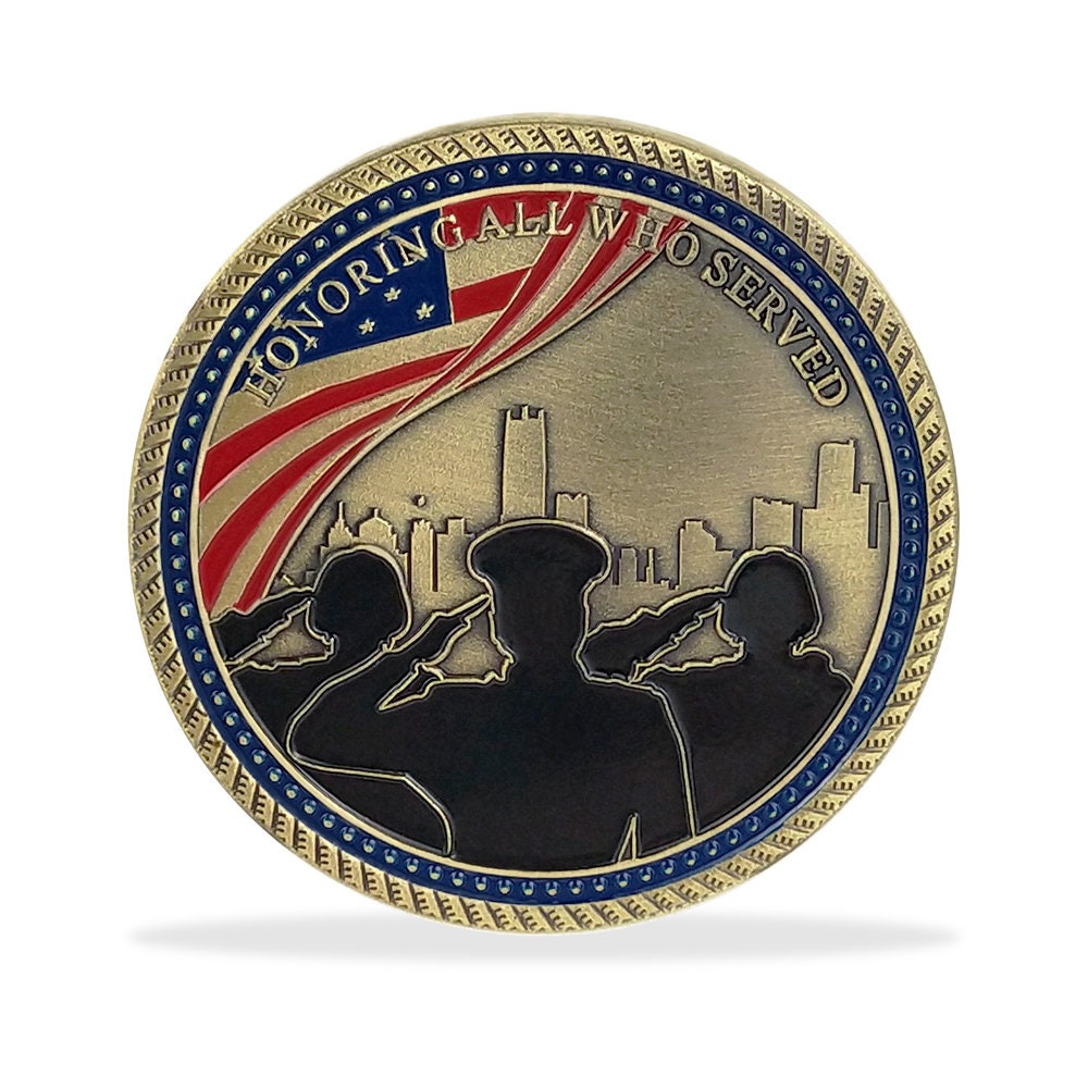 Military Veterans Salute Challenge Coin Prayer Medallion Honorable Hero Collectible decowoodo
