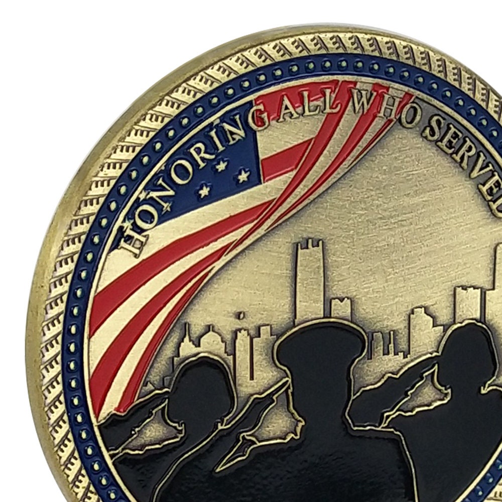 Military Veterans Salute Challenge Coin Prayer Medallion Honorable Hero Collectible decowoodo