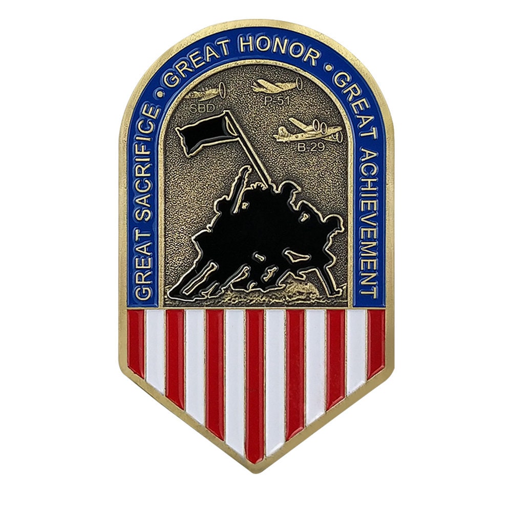 Iwo Jima Veterans Challenge Coin Featured Collectible Chip Thanksgiving Gift decowoodo