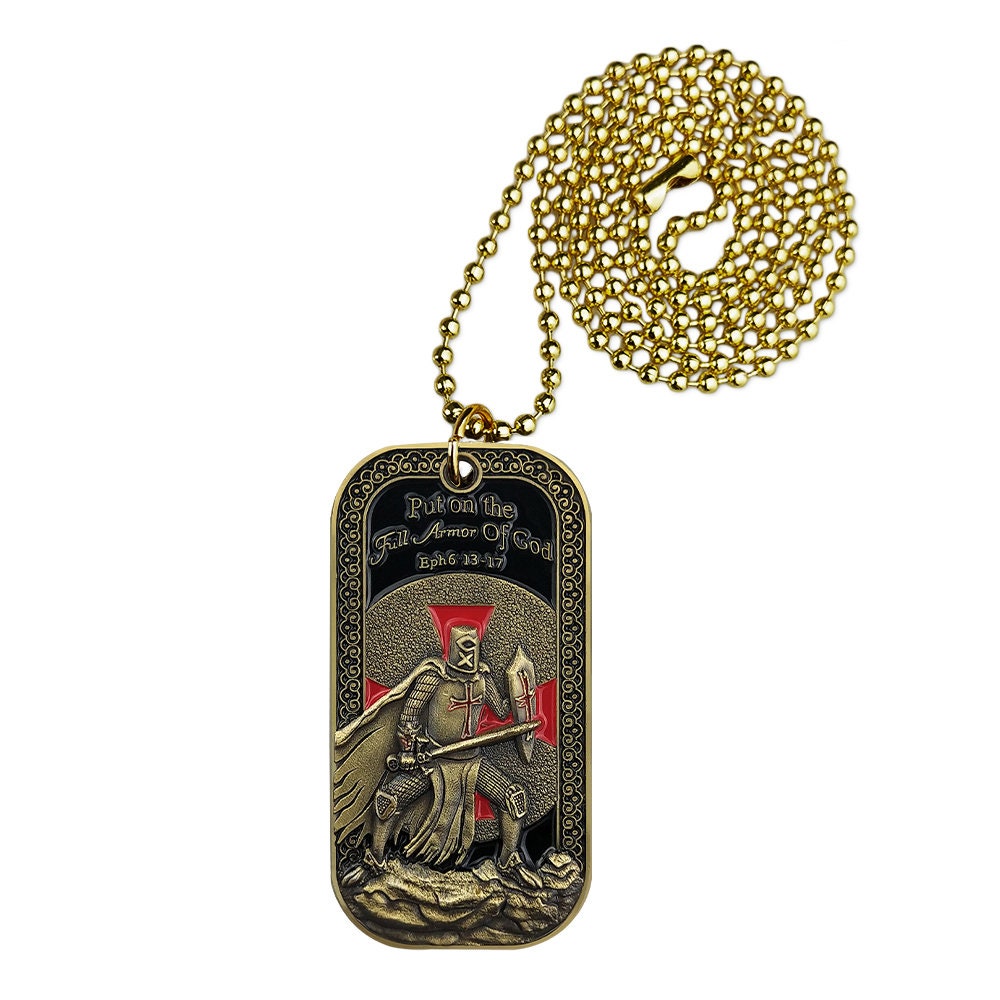 Put On The Full Armor of God Dog Tag Eph:6 13-17 Featured Challenge Coin Pendant decowoodo