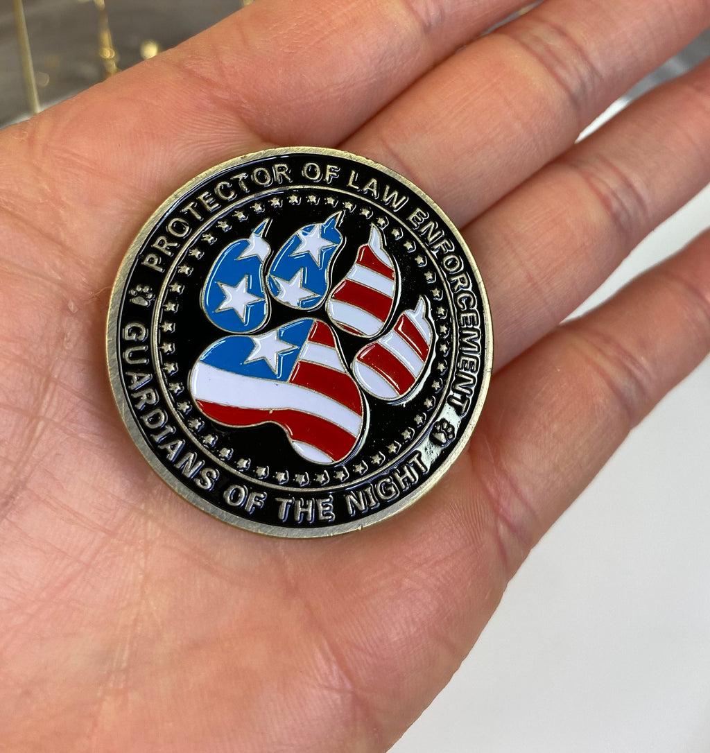 K9 Night Guardian Prayer Challenge Coin Police Canine Officer Collectible Gift. Best Gift for Him/gift for Him for father decowoodo