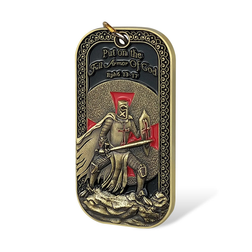 Put On The Full Armor of God Dog Tag Eph:6 13-17 Featured Challenge Coin Pendant decowoodo