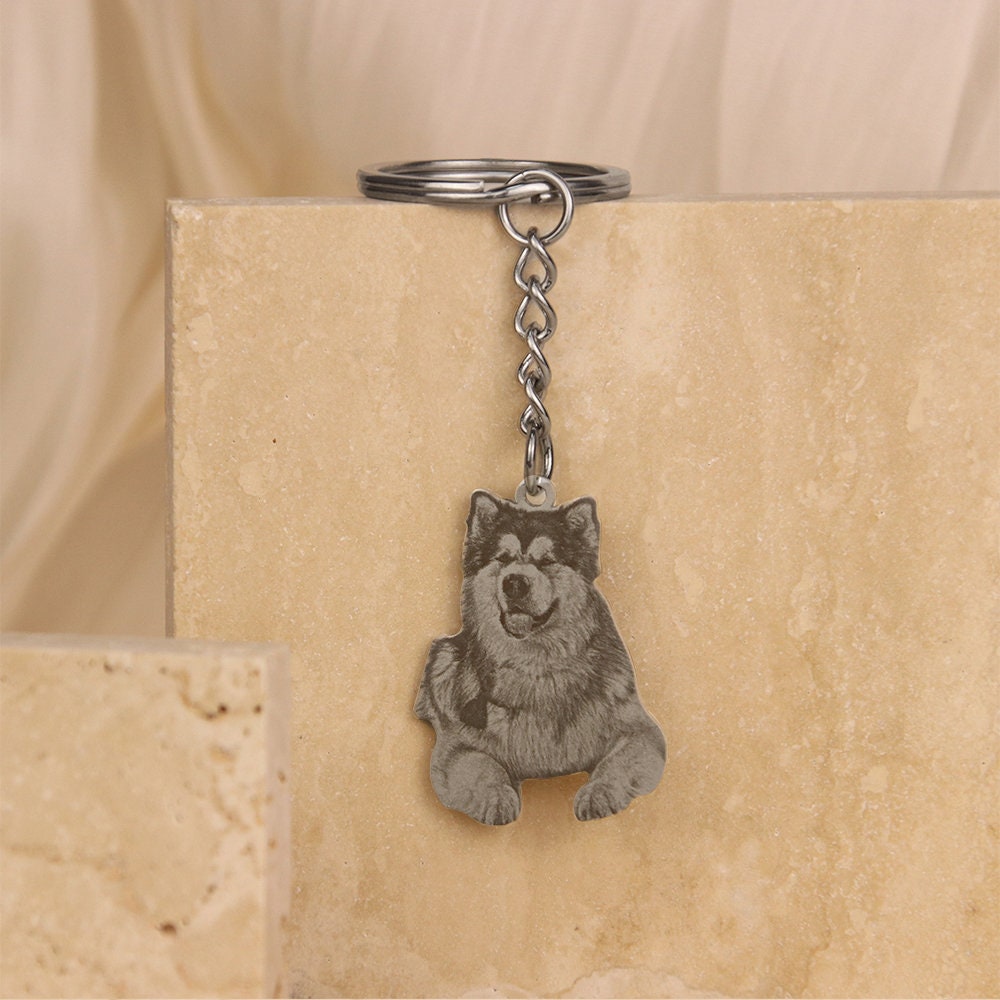 Personalized Police Officers Gift | K9 Guardian Dog Photo Key Chain | Customized Pet Portrait Picture Gift decowoodo