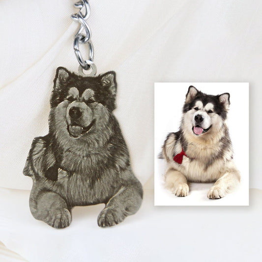 Personalized Police Officers Gift | K9 Guardian Dog Photo Key Chain | Customized Pet Portrait Picture Gift decowoodo