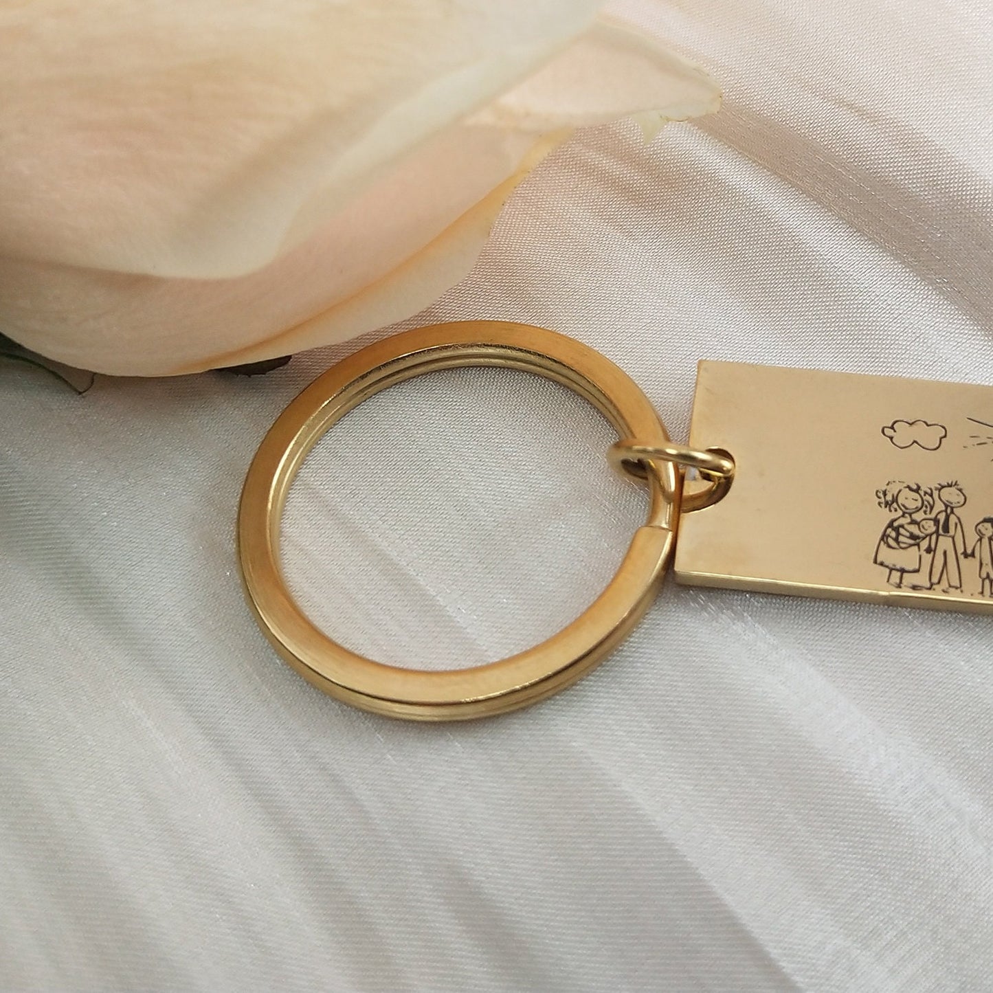 Real Picture Keychain in Gold, Silver, Rose Gold | Custom Portrait | Personalized Keychain | Valentines Day Gift | Anniversary Gift decowoodo