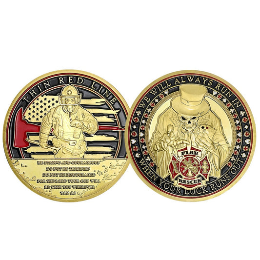 Firefighter Poker Challenge Coin Fireman First In Last Out/gift for Him for father decowoodo