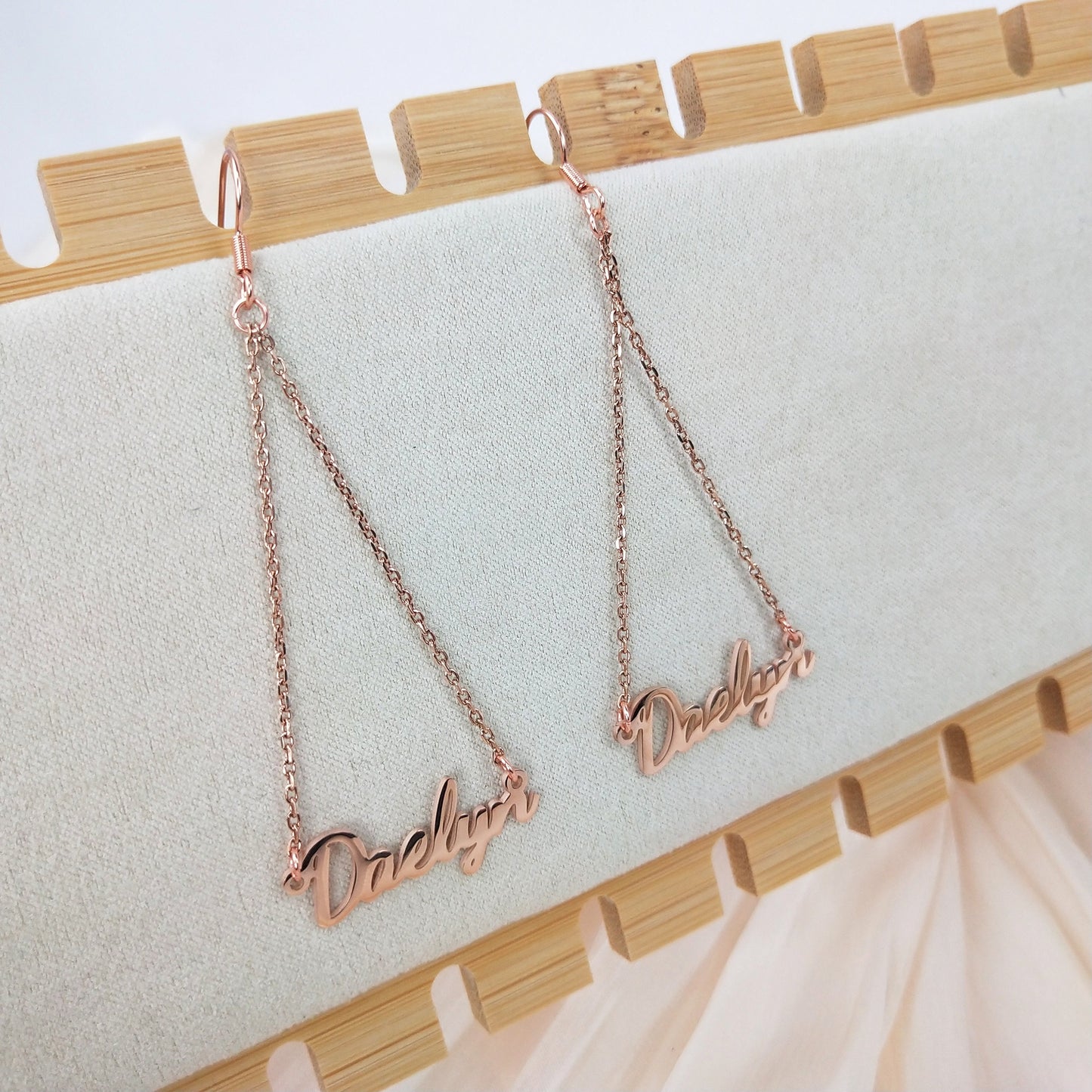 Mother's Day Gift | Personalized Custom Name Earring | Monogram Earring Personalized Jewelry | Gifts for Women Girls Kids decowoodo