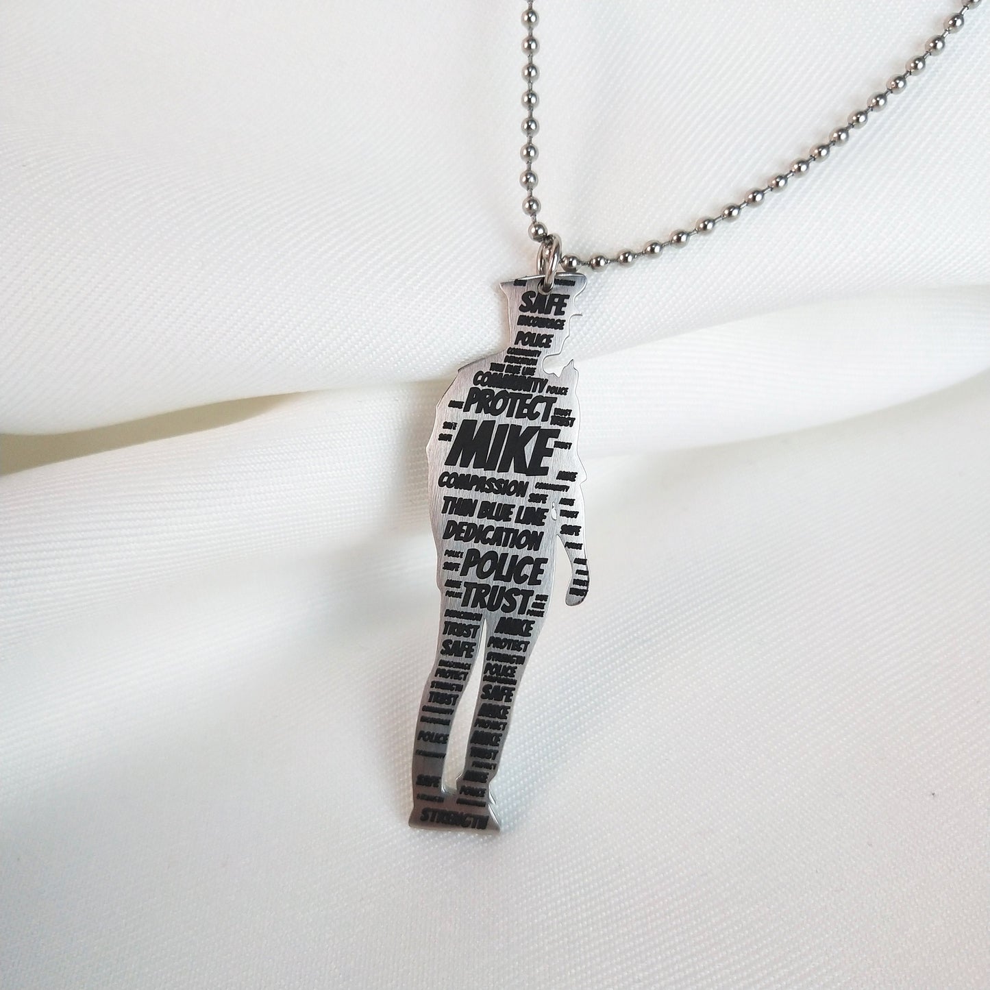 Personalize Police Officer Gifts | Military Army |Police | Firefighters Warrior Shape Custom Letter Prayers Pendant Necklace decowoodo