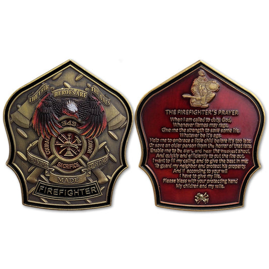 Firefighter 911 Commemorative Coin Fire Dept 343 Fallen Hero Challenge Coin/gift for Him for father decowoodo