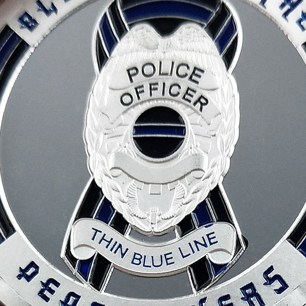 Police Challenge Coin A Thin Blue Line Crime Punisher Reaper Featured Coin/gift for Him for father decowoodo