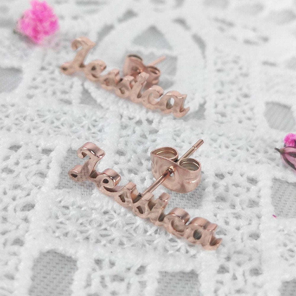 Minimalist Earrings | Personalized Earrings | Personalized Jewelry | Stud Earring | Gift for Her | BridesMaid Gift decowoodo
