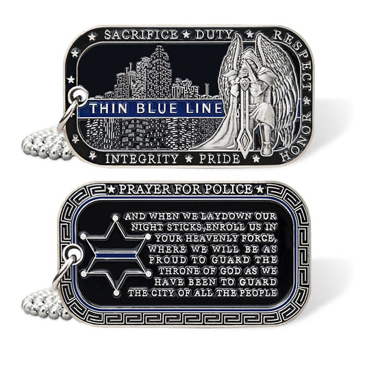 Law Enforcement Challenge Coin Dog Tag St Michael Police Guardian Pendant Chain decowoodo