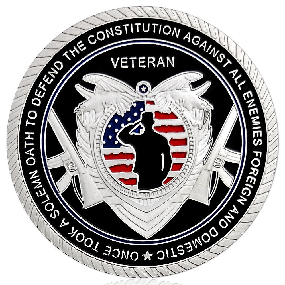Veteran Oath Challenge Coin To Defend the Constitution Soldiers Collectible/gift for Him for father decowoodo