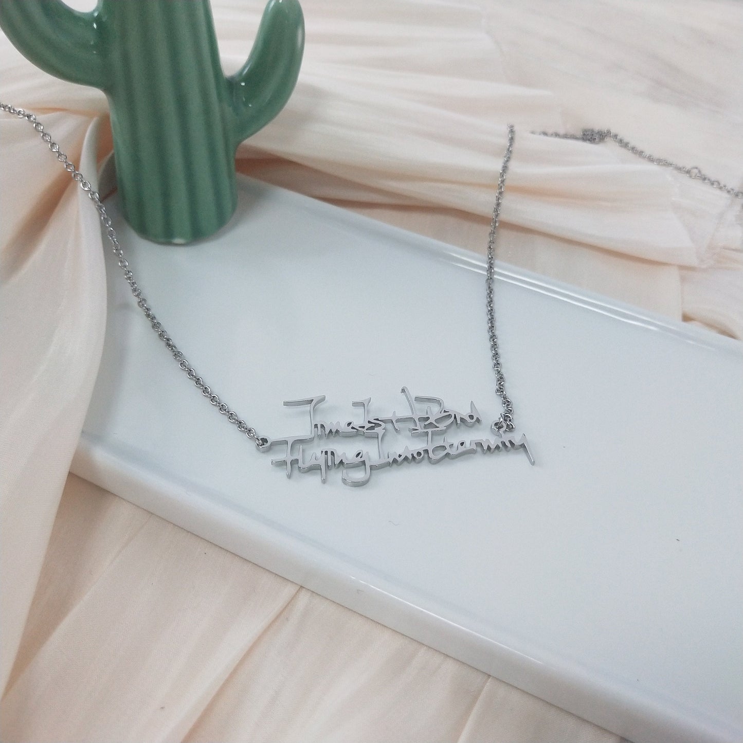 Personalized Custom DIY Handwriting Pendant Bracelet | Artistic Font Writing | Laser Printing Engraved | Mothers day gift decowoodo