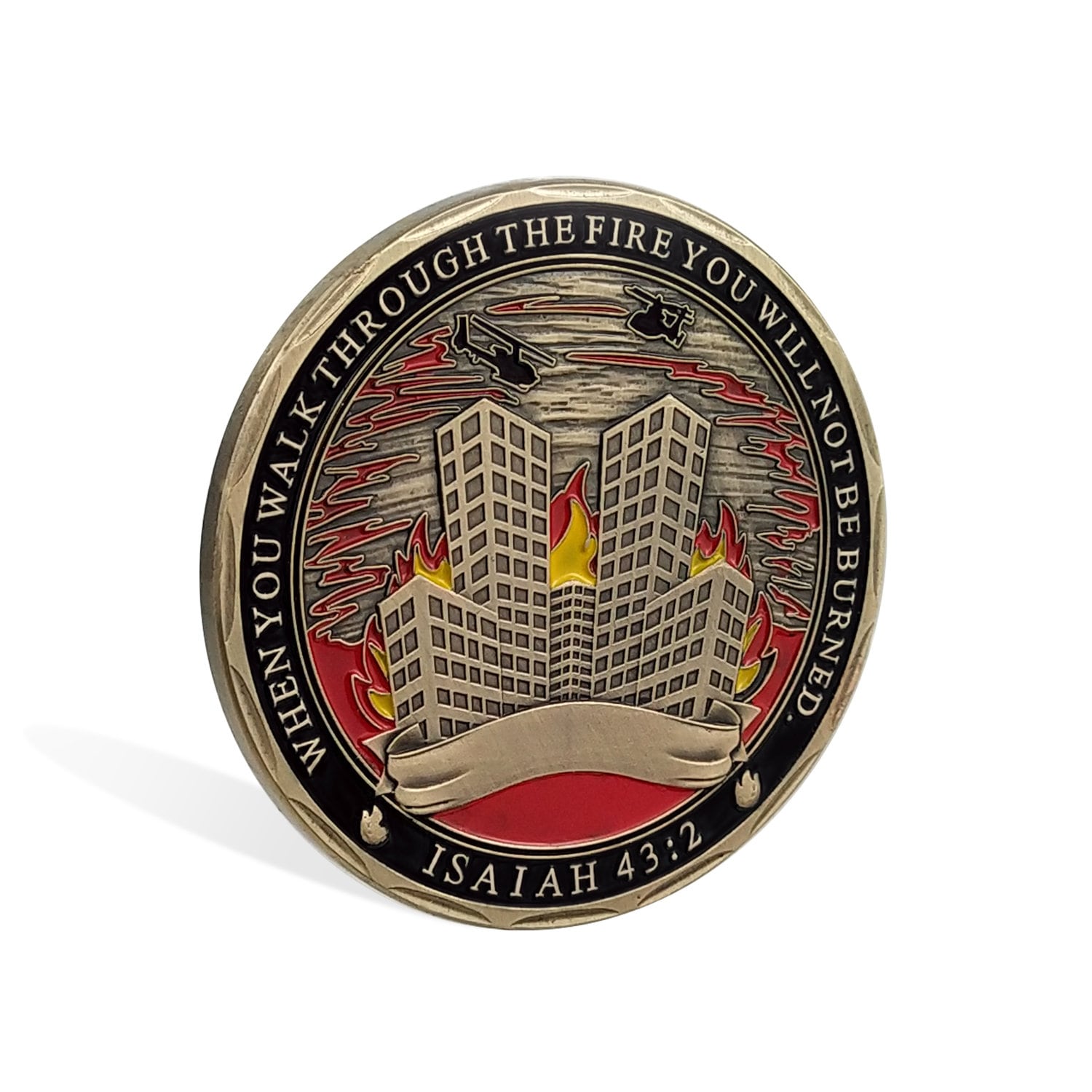 Firefighter Prayer Challenge Coin Isaiah 43:2 Firemans Honor Collectible Coin/gift for Him for father decowoodo