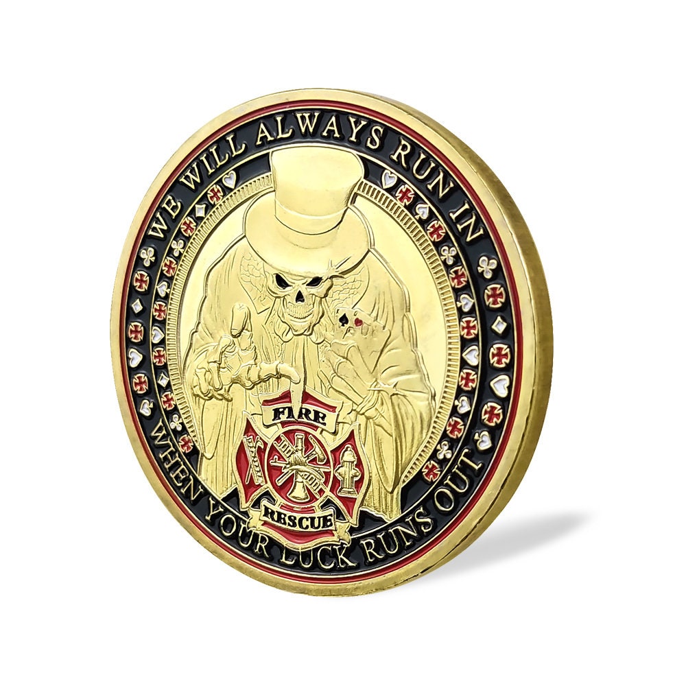 Firefighter Poker Challenge Coin Fireman First In Last Out/gift for Him for father decowoodo