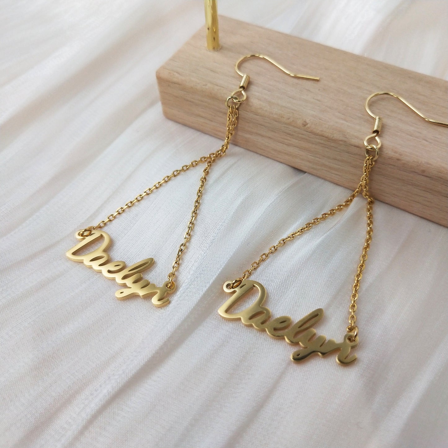 Mother's Day Gift | Personalized Custom Name Earring | Monogram Earring Personalized Jewelry | Gifts for Women Girls Kids decowoodo