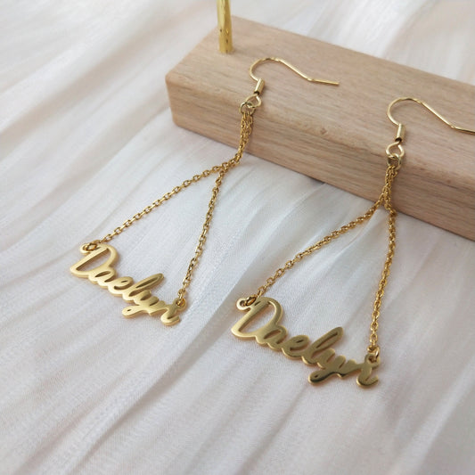 Mother's Day Gift | Personalized Custom Name Earring | Monogram Earring Personalized Jewelry | Gifts for Women Girls Kids decowoodo