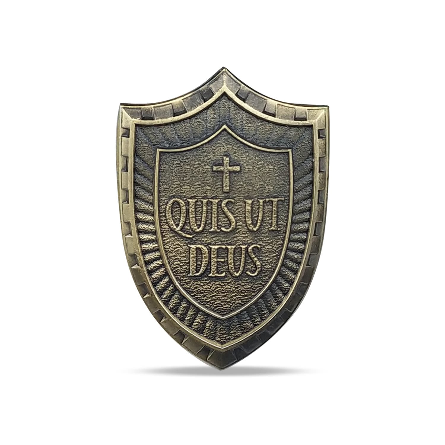 St Michael Patron Saint Challenge Coin  QUIS UT DEUS Shield Badge Medallion/gift for Him for father decowoodo