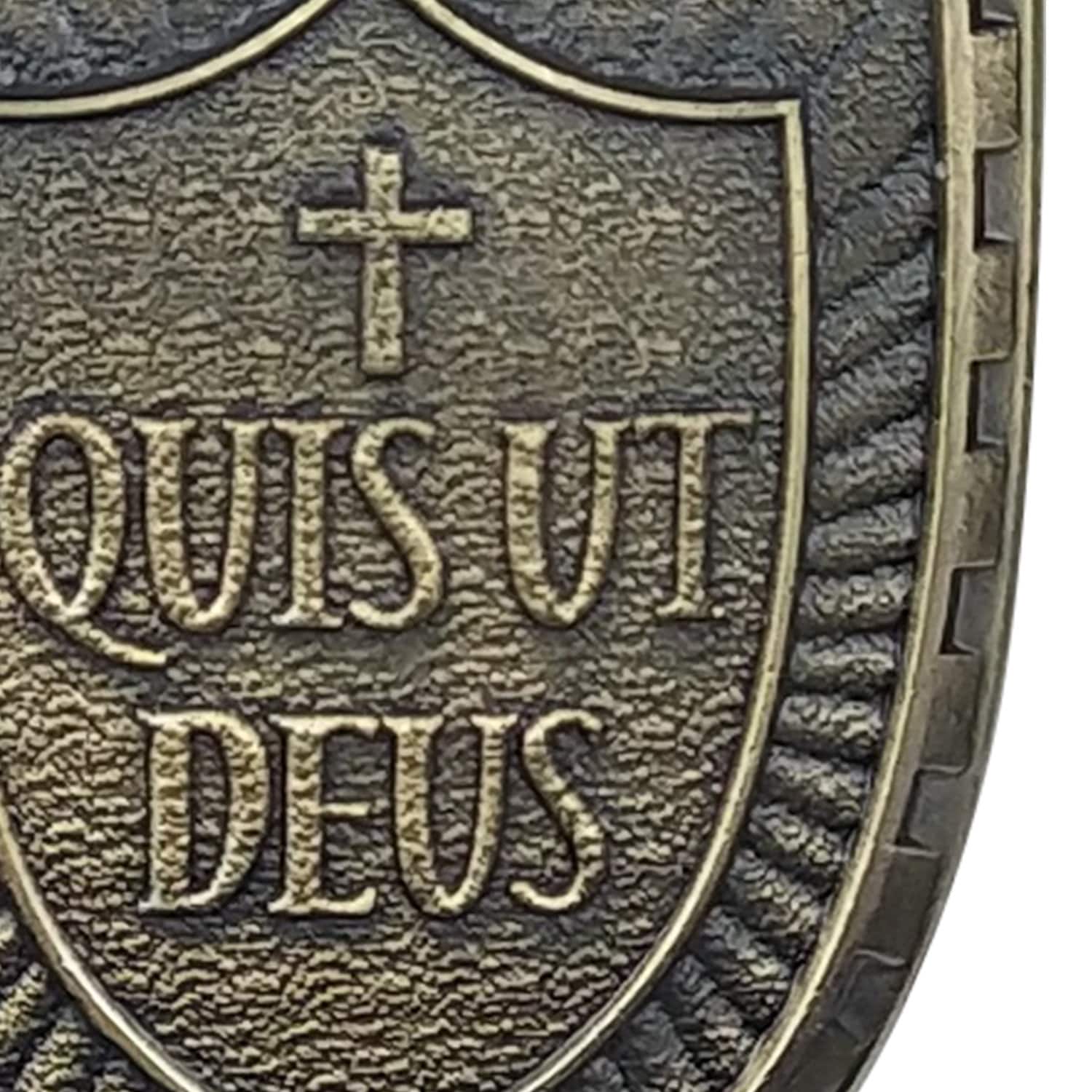 St Michael Patron Saint Challenge Coin  QUIS UT DEUS Shield Badge Medallion/gift for Him for father decowoodo