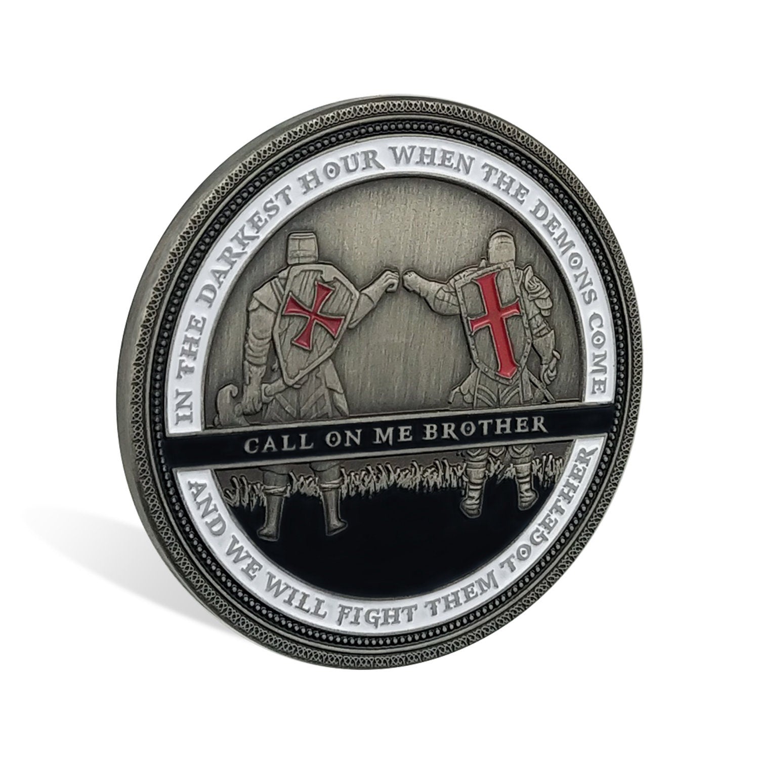 Knights Templar Brofist Challenge Coin Crusader Fight Together Collectible Coin/gift for Him for father decowoodo