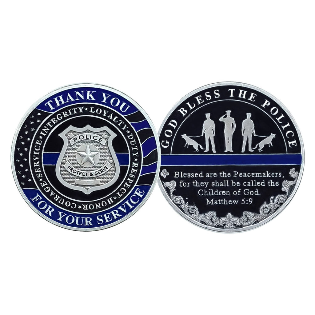 Police Officer & K9 Challenge Coin A Thin Blue Line Coin Law Enforcement Medallion/gift for Him for father decowoodo