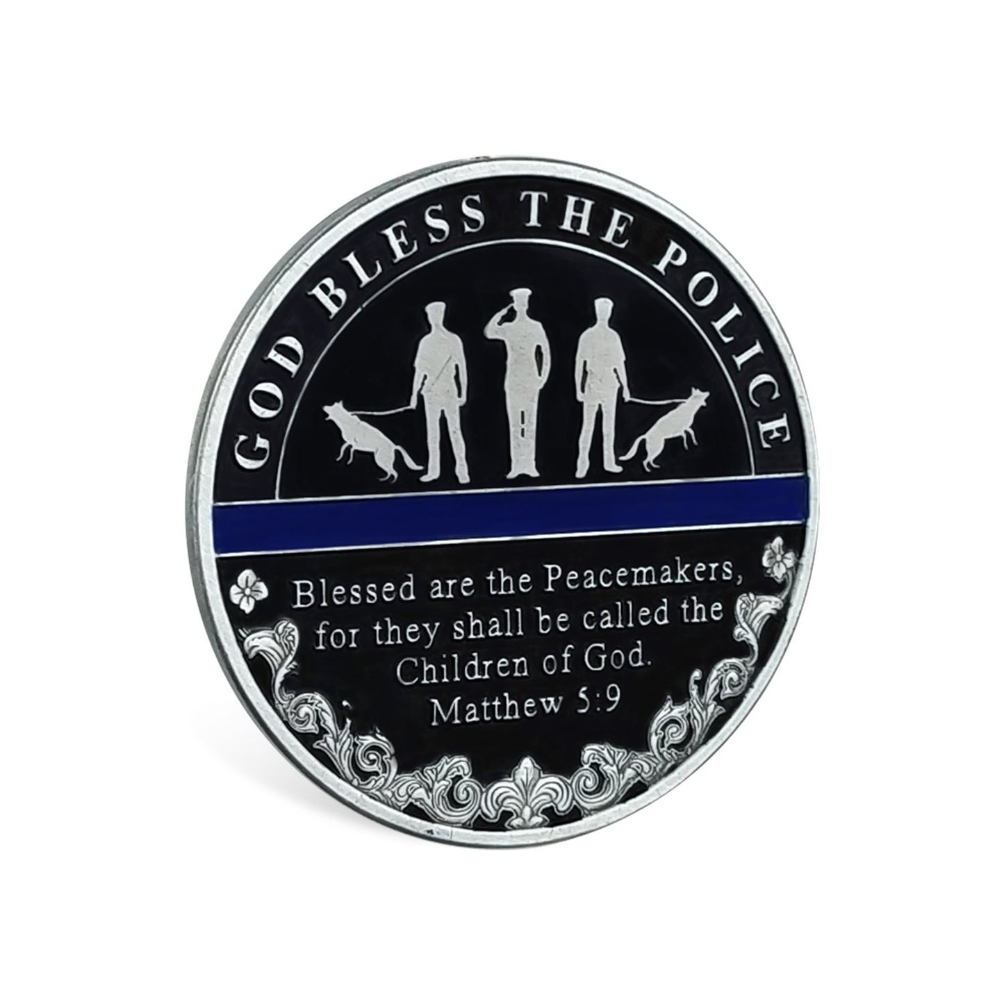 Police Officer & K9 Challenge Coin A Thin Blue Line Coin Law Enforcement Medallion/gift for Him for father decowoodo