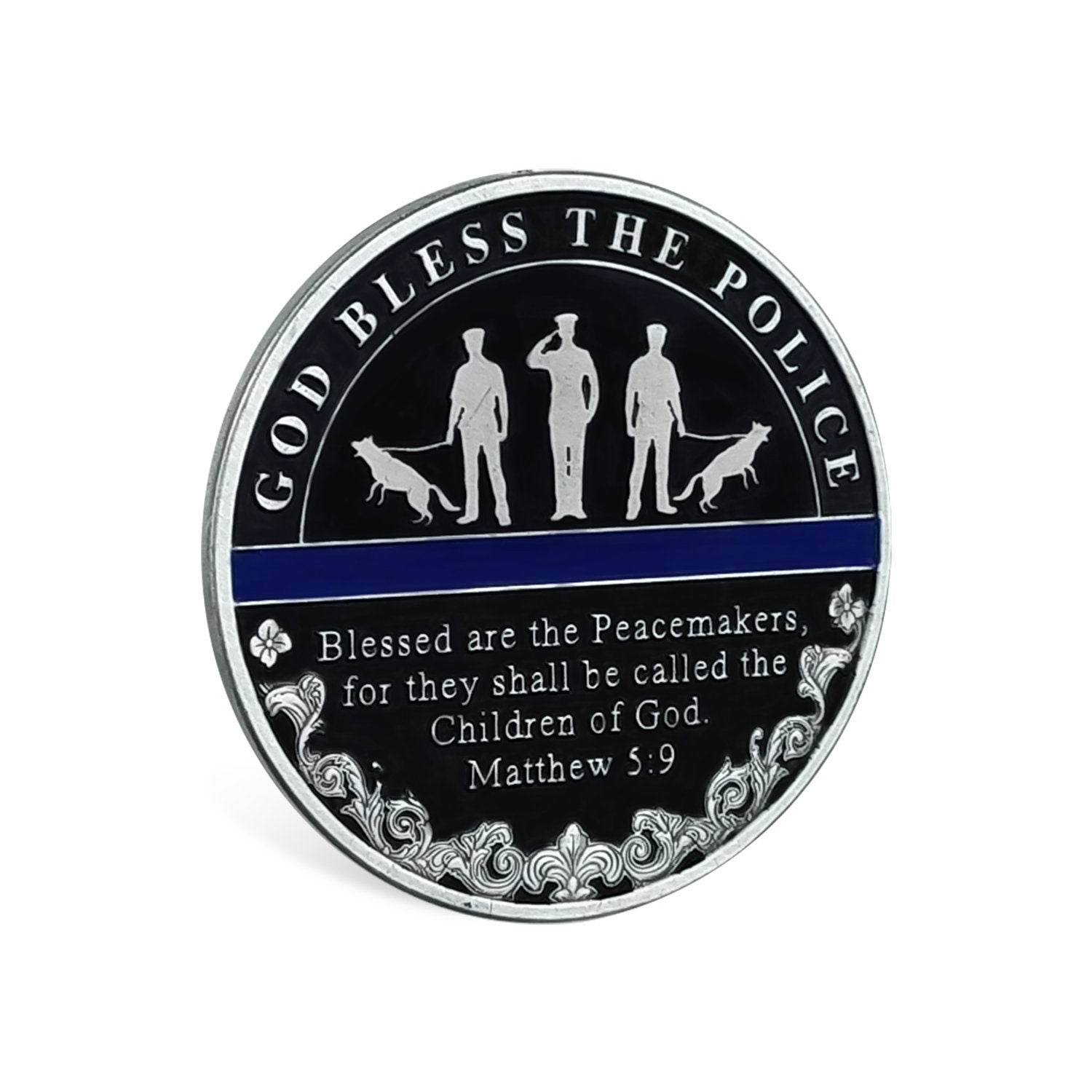 Police Officer & K9 Challenge Coin A Thin Blue Line Coin Law Enforcement Medallion/gift for Him for father decowoodo