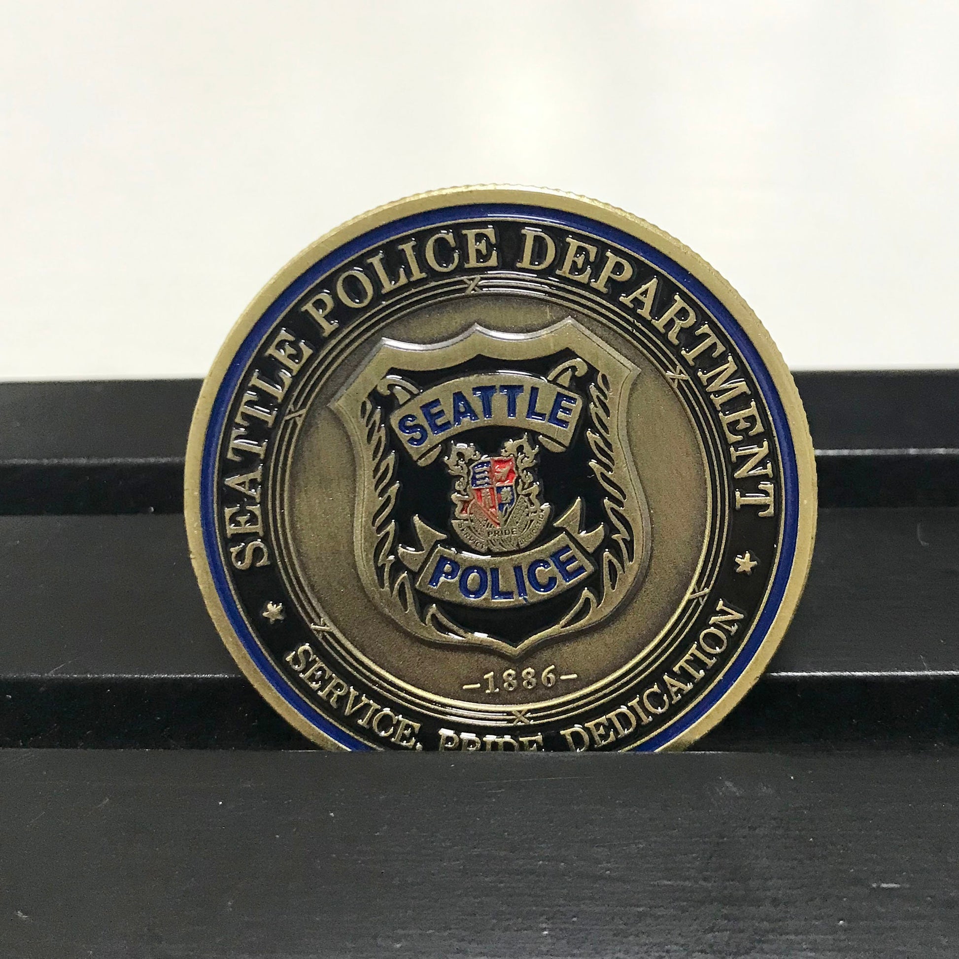 Police Challenge coin policeman officer gift for him police graduation retirement gift Seattle  Police Department Police prayer DecoWoodo