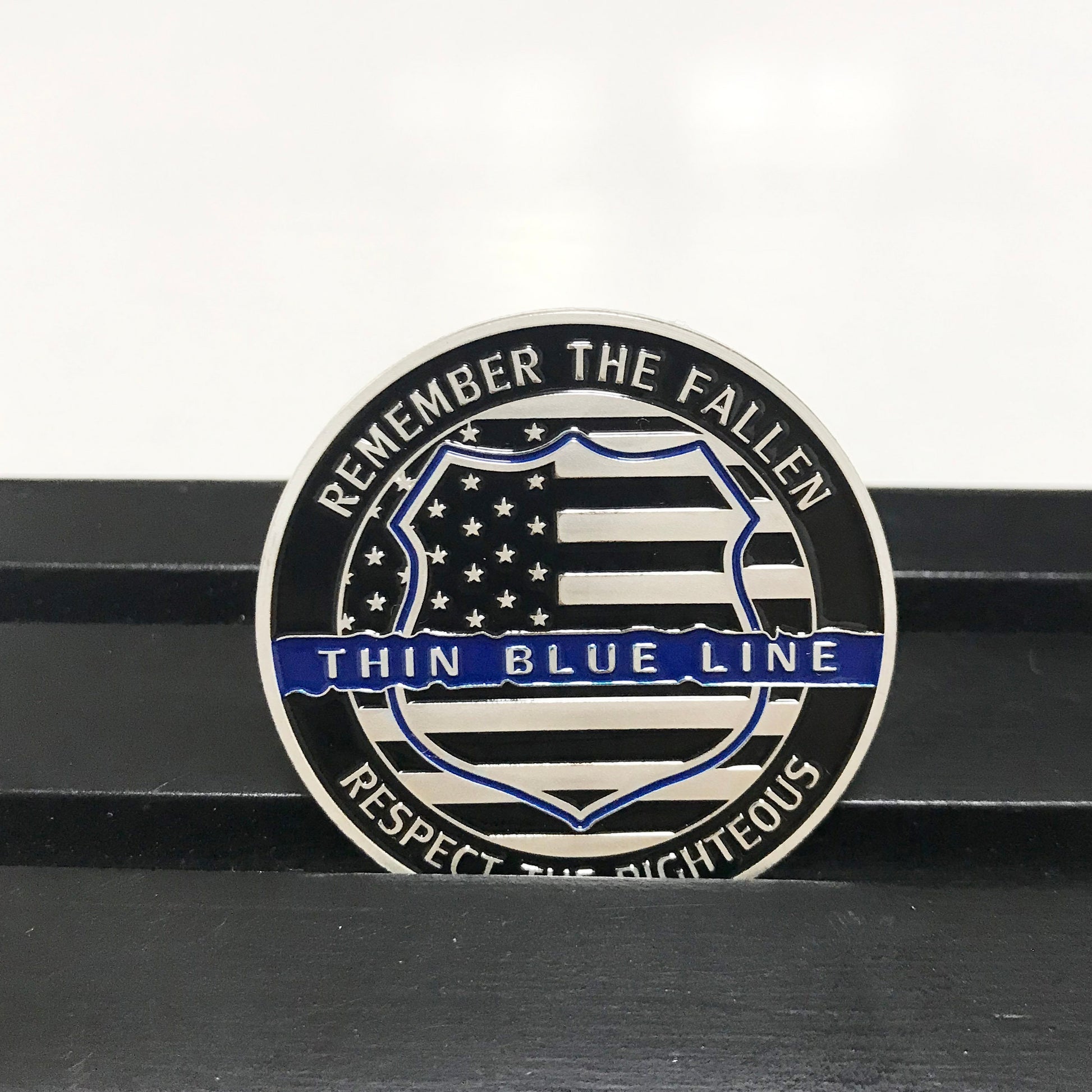 Police Challenge coin policeman officer gift for him/men LEO A Thin blue line coin law enforcement medallion police sign DecoWoodo
